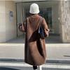Winter Thick Long Stand Collar Loose Mink Fur Coat Women Casual Outerwear