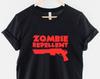 Zombie Repellent T Shirt: Horror Graphic Print, Soft Cotton Tee