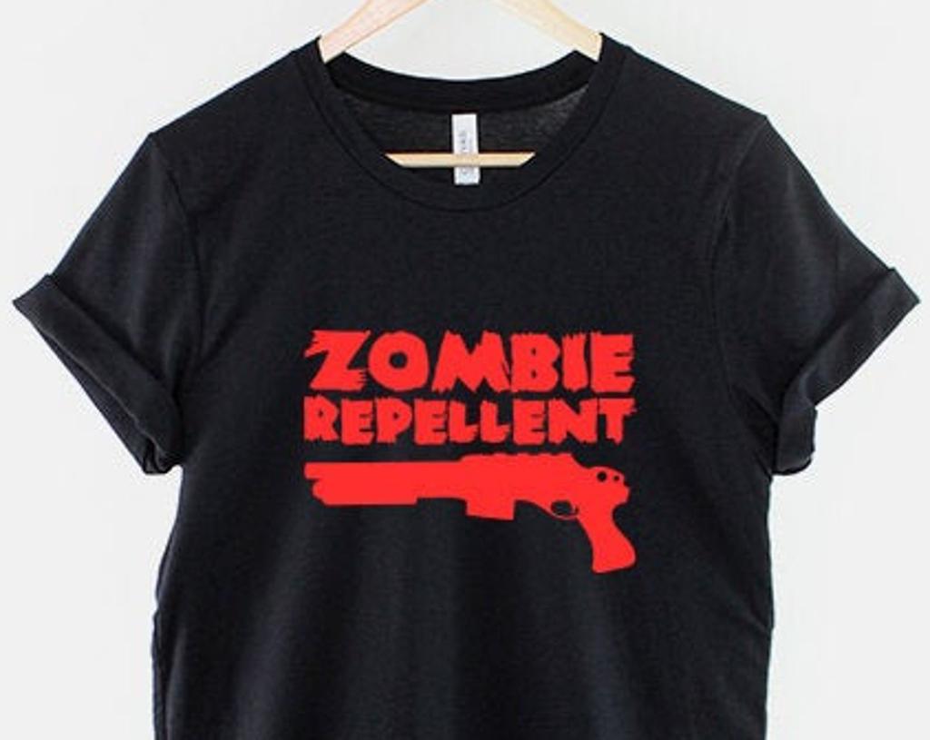 Zombie Repellent T Shirt: Horror Graphic Print, Soft Cotton Tee