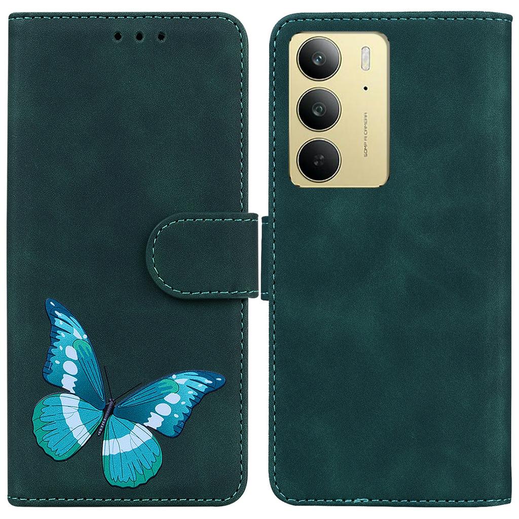 Etui ze skóry PU do telefonu Realme C75 4G z nadrukiem motyli
