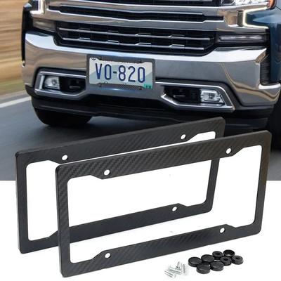 NEW Universal 31*16CM License Plate Frame Carbon Pattern Plastic License Plate Frame Bracket with Standard Screw Kits