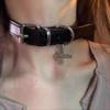 Chic Spicy Girl Leather Bell Choker Necklace – Unique Minority Design