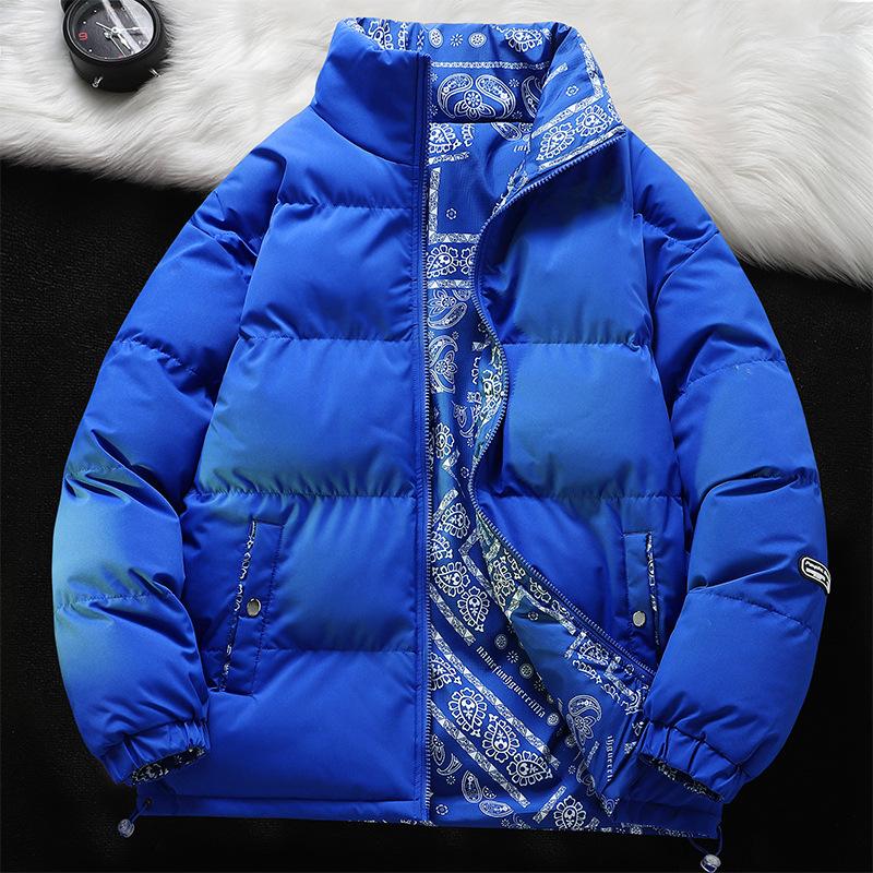 Cotton Clothes Men's Autumn and Winter Velvet Thermal Stand-up Neck Cotton-padded Jacket