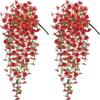 2Pcs Plastic Eucalyptus Fake Plant Decor Daisy Artificial Flowers Hanging Vines For Wedding Arch Home Garden Wall Decoration