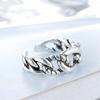 New Personality Distressed Knotted Popualr 925 Sterling Silver Jewelry Retro Accessories Twist Rope Shaped Opening Rings  TYB434