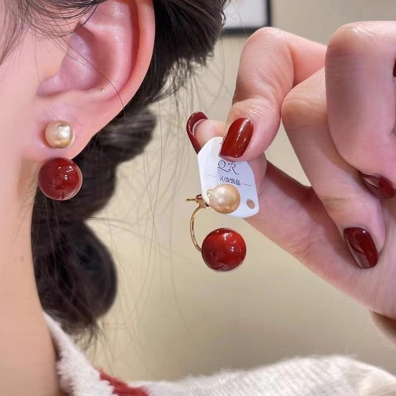 Korean Style S925 Silver Pearl Stud Earrings for Women - Simple, Elegant, and High-End