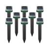 Solar Powered Ultrasonic Animal Repellent 8 Pack, 40ft Coverage Outdoor Pest Deterrent for Garden & Yard, Snake & Mole Chaser