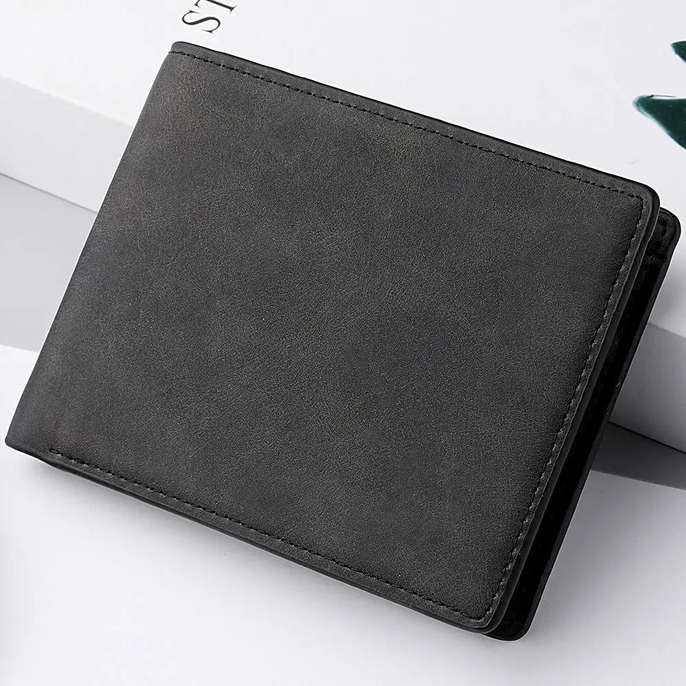 Fashion PU Leather Men Wallet Multi-card Slot Large-capacity Card Bag Folding Short Purse