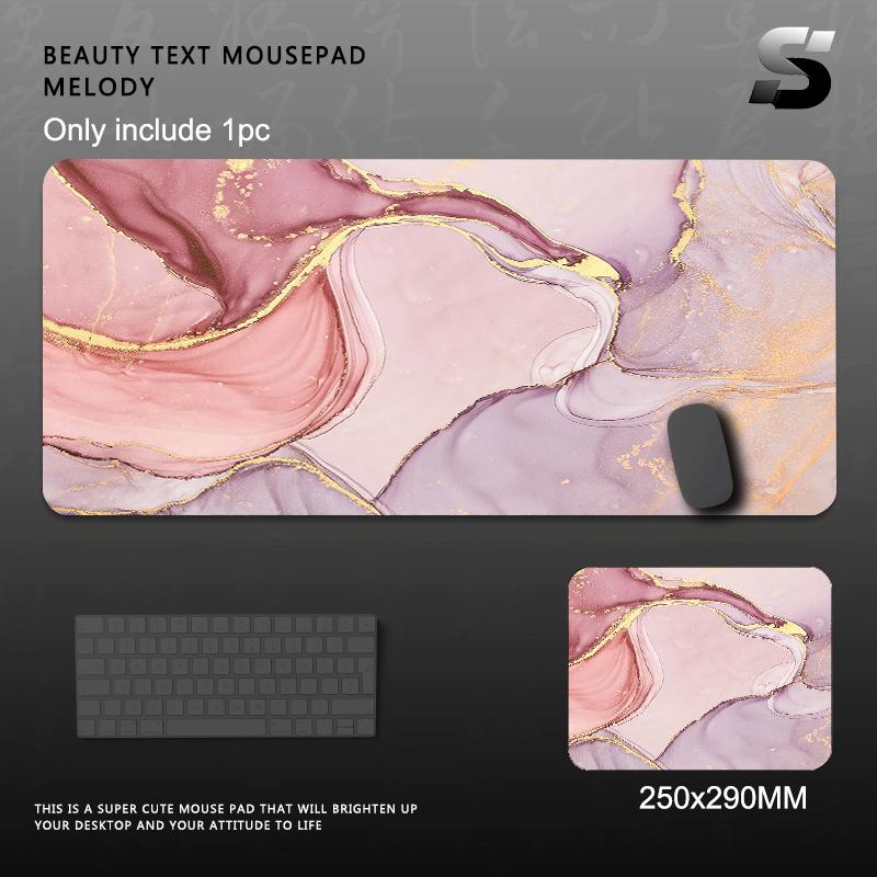 Large Marble Mouse Pad Non Slip Base Durable Stitched Edges Smooth Desk Mat Keyboard Pad For Home Office Study PC Laptop Desktop 300x800x2mm