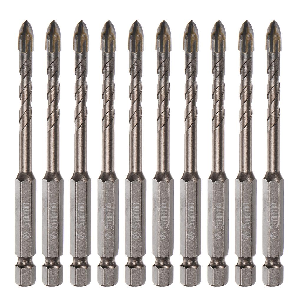 10 Stück Mauerwerk-Bohrer 3mm 4mm 5mm 6mm 7mm 8mm Titan-Betonbohrer mit Sechskantschaft