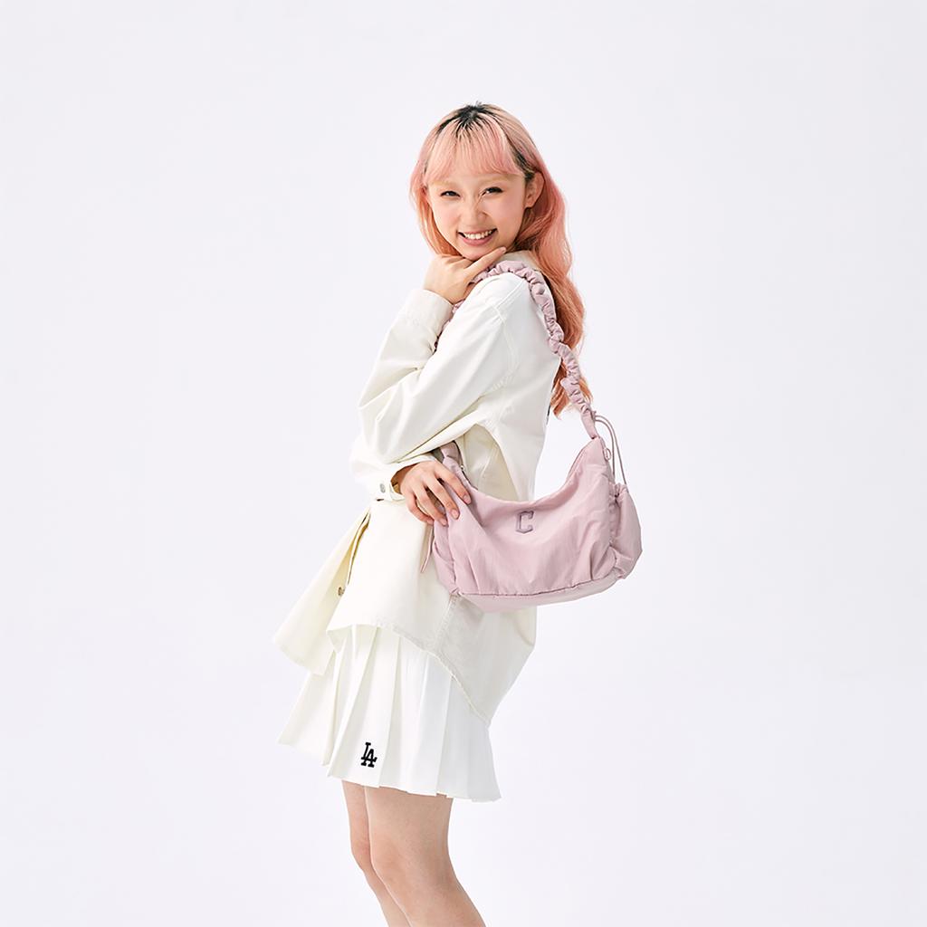 New MLB Nylon Shoulder Bag, Crossbody Bag Regular Women's Pink 3ABQA015N-45PKM