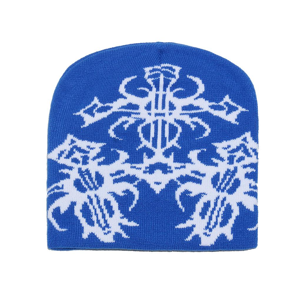 Temu New Trendy Ethnic Pattern Knitted Hat Warm Wool Hat Men's and Women's Fashion Cold Hat Wholesale