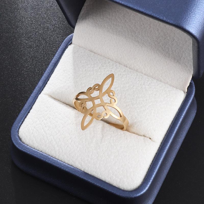 

Новое европейское и американское популярное кольцо с ирландским узлом из нержавеющей стали, открывающееся, модный нейтральный стиль, титановая сталь, ювелирные аксессуары