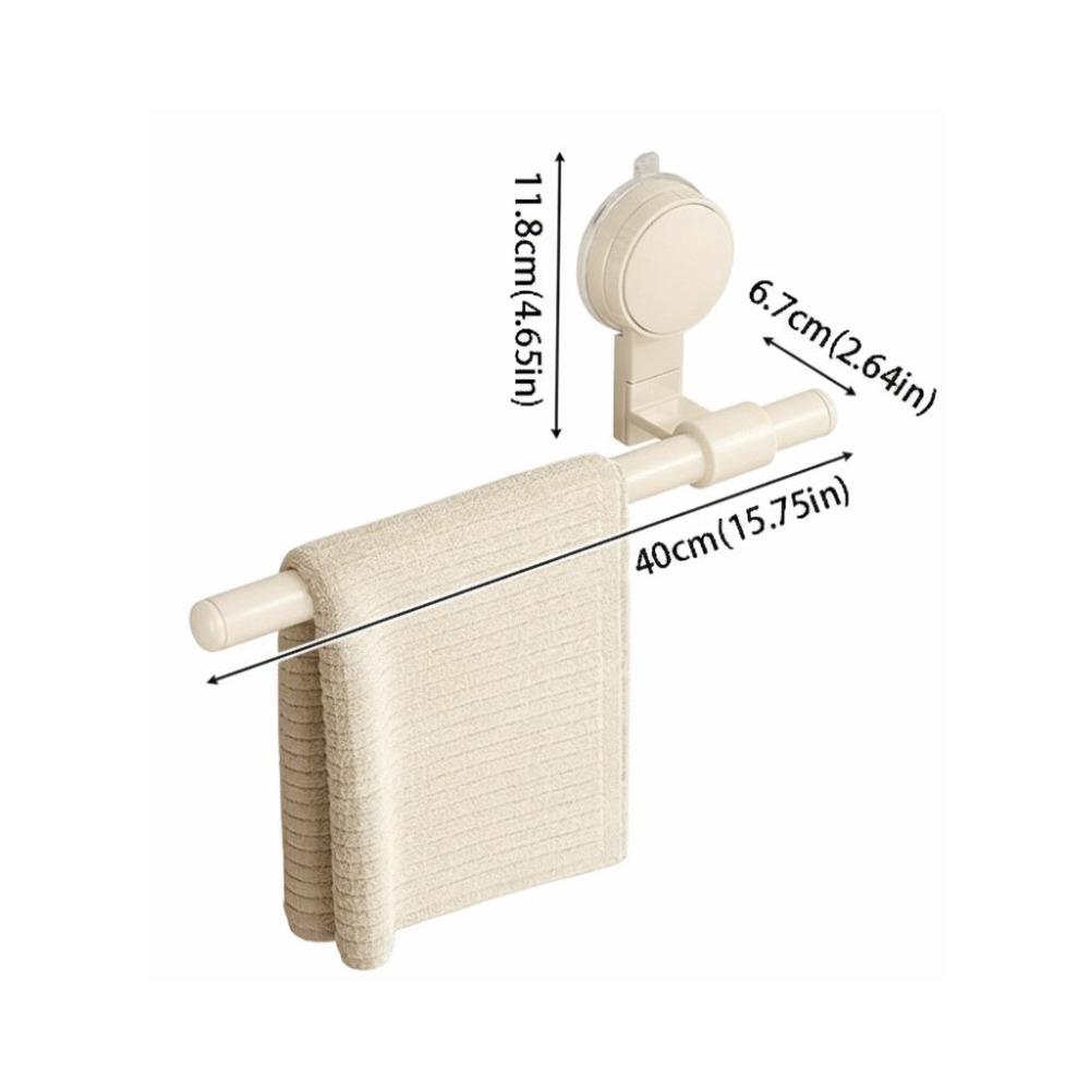 Punch-free No-Drill Towel Bar Cream Style Bathroom Hanging Rod Suction Cup Towel Rack  Wall Mounted