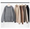 2025 Übergroßes Kapuzensweatshirt für Damen - Koreanischer Stil Einfarbiges Fleecejacke mit langen Ärmeln