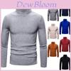 Men's Long Sleeve Solid T Shirt Cozy High Neck Turtleneck Pullover Sweater Top Ideal For Cool Days