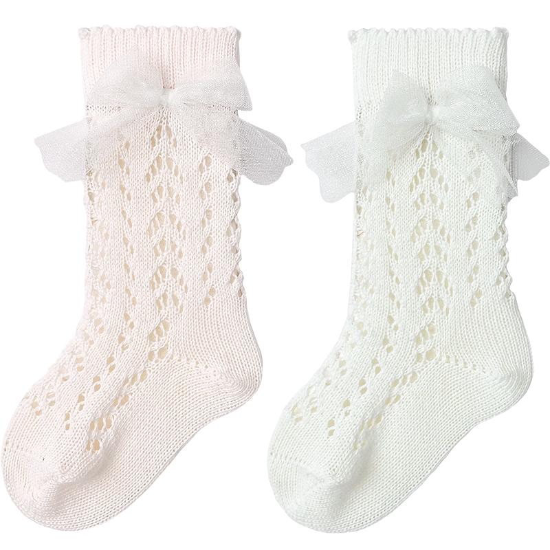 Balabala Girls  Sweet Summer Breathable Mesh Mid-Calf Socks (2-Pack) 100