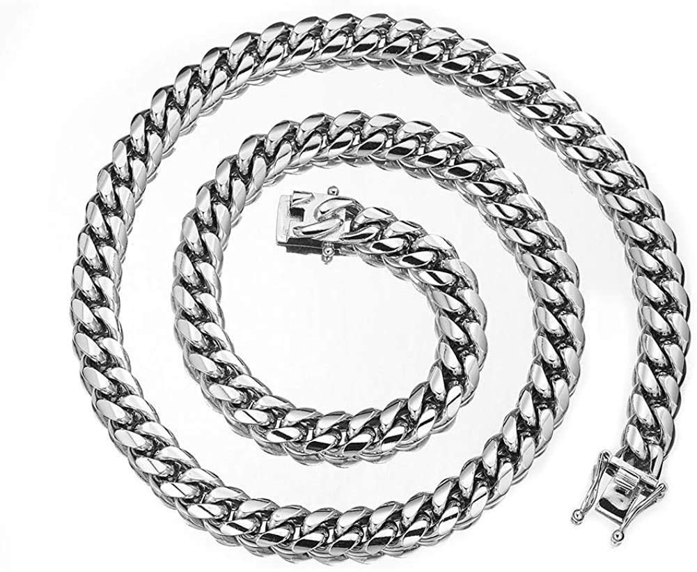 Halskette Edelstahl Kihei Kette Gleiche Hip Hop [Rockyu] Kette, Stahl, Silber, Halskette, Größe, Cool, Stil, Beliebt…