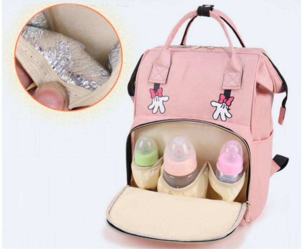 Embroidery Name Large Capacity Mommy Bag Portable Outdoor Travel Multi Compartment Mother and Child Multi Functional Backpack