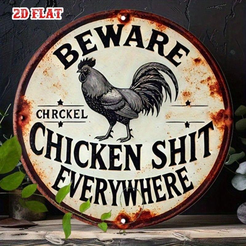 Round Retro Tin Sign Metal Wall Art 20x20cm for Living Room Balcony Home Decor