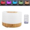 Desk Humidifier 500ml Wood Grain 7 Color LED Light 35dB Remote Control Therapy Diffuser