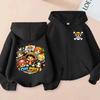 Ubrania z nadrukiem kreskówkowym Anime One Pieces Bluza z kapturem na zamek Bluza z kapturem dla dzieci z długim rękawem Codzienny top z nadrukiem dla chłopców i dziewcząt