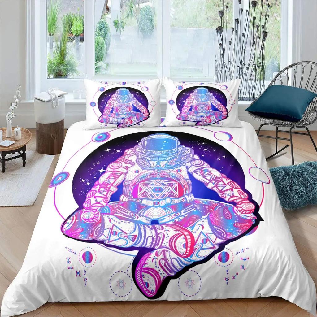 Comforter 2 S Astronaut Queen Size Outer Space Bedding Set 3Pcs For Kids Girls Adultscomforter Soft With