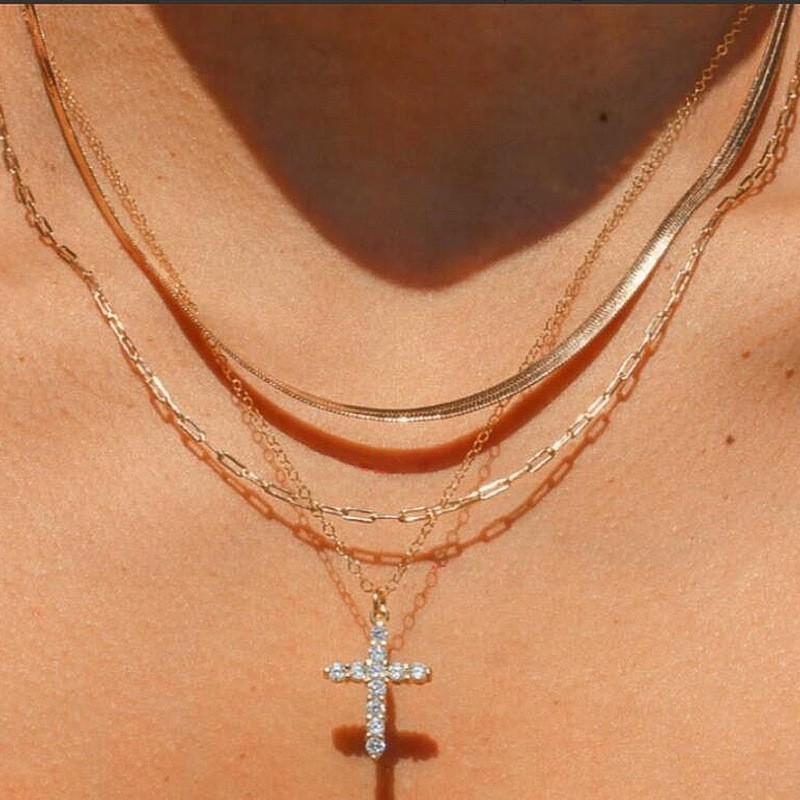 Double Layered Snake Chain Necklace Women Western Vintage Light Luxury Dainty Clavicle Choker Fashion Jewelry Gift Snake bone chain