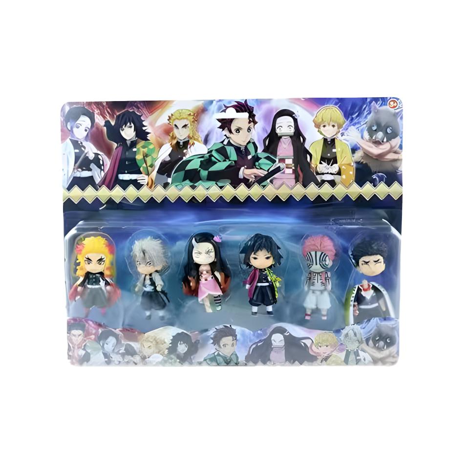 6 Pcs/Set Demon Slayer Q Version Standing Pose Tanjiro Nezuko Figure Pvc Anime Cartoon Ornaments Creative  Model Toy