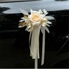 Ceremony Vehicle Handle Flower Ornament with Rose and Suction Cup for Wedding Car Styling and Photo Use