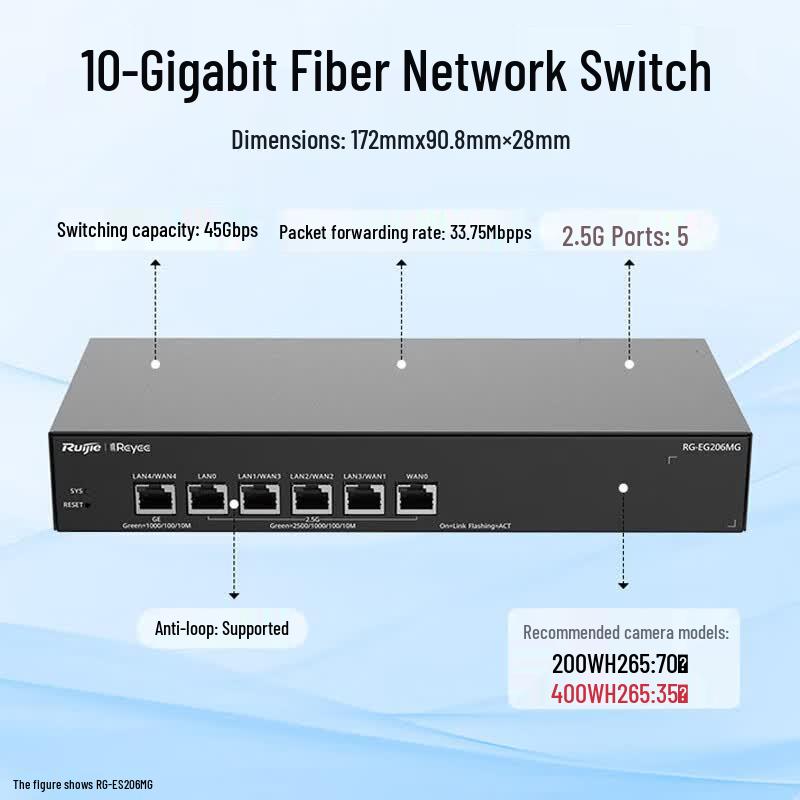 Ruijie RG-ES206MG 5-Port 2.5G Managed Switch