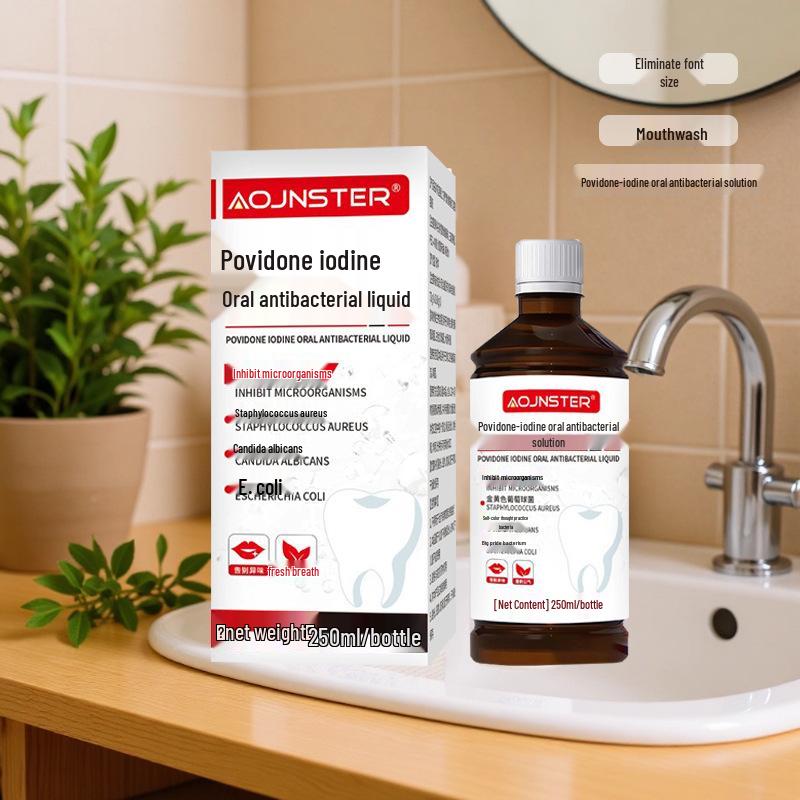Povidone-Iodine Antibacterial Mouthwash: Fresh Breath & Disinfection Solution