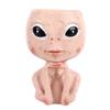 Head Planter Resin Unique Succulent Flower Pot Open Eyed Alien Face Planter Desktop Ornament with Drainage Hole for