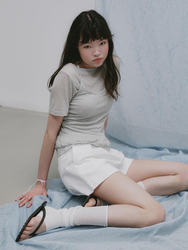 Plaid Jour Cotton Shorts (Ivory)
