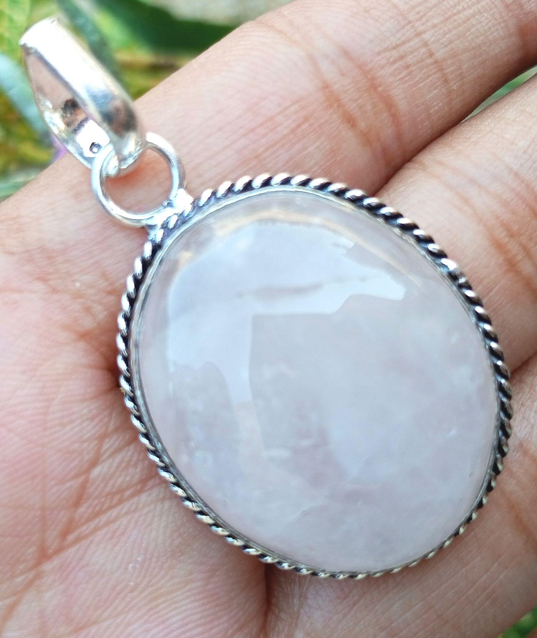 

Розовый кварц Драгоценный камень 925 пробы с серебряным покрытием 1шт кулон Chris-r148