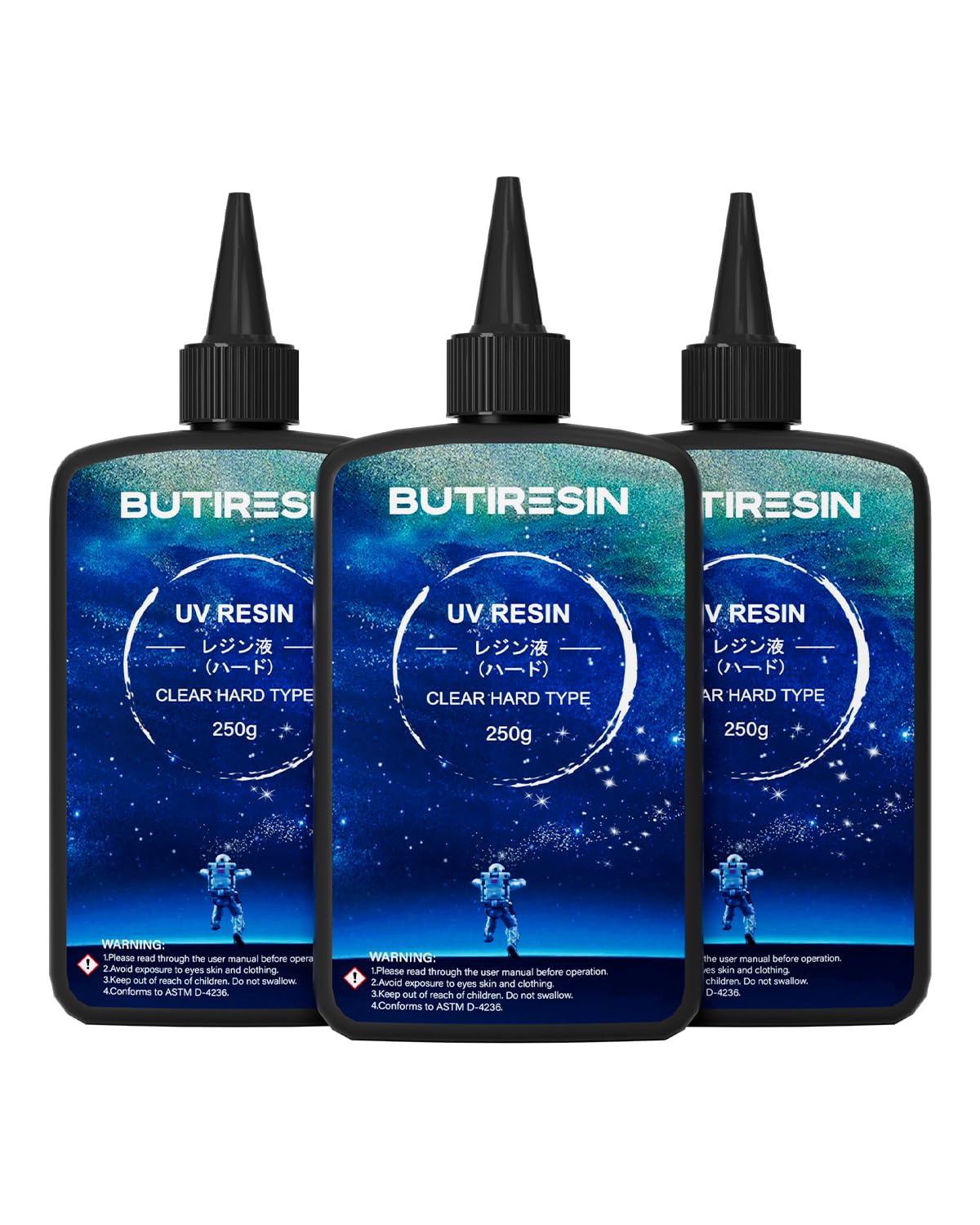 

BUTIRESIN Resin Large Capacity UV Resin Fast High Low Hard DIY Craft Versatile Liquid, 750g, Liquid, Curing, Transparency, Odor, Anti-Yellowing,