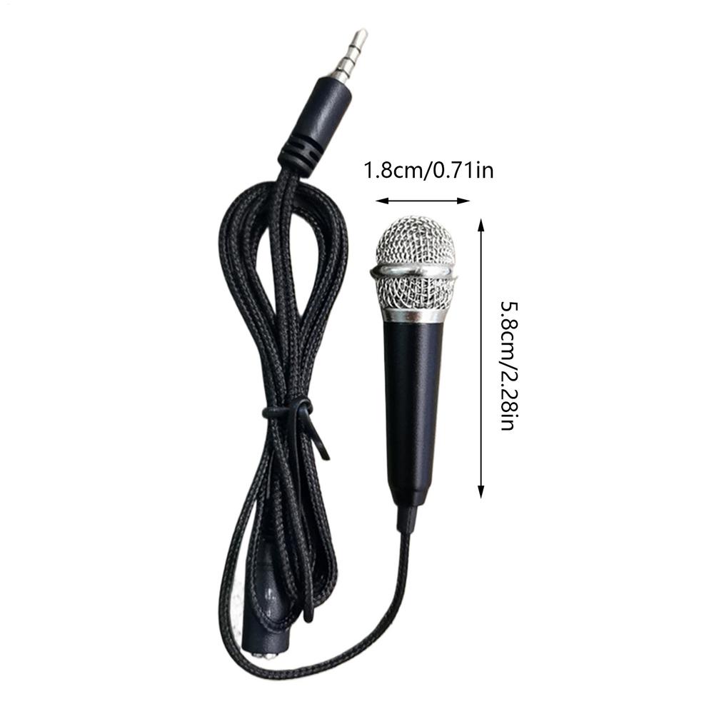 Mini Portable 3.5mm Stereo Studio Mic KTV Karaoke Mini Microphone for Smart Phone Laptop PC Desktop Handheld Audio Microphone