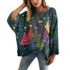 XY-LK01-Pullover hollow blouse 3D printed sweater spring and summer new