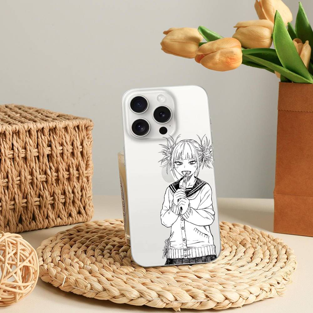 H-Himiko T-Toga Phone Case For IPhone 17 16 15 12 11 Pro Max 14 Plus 13 Mini Clear Cover Soft Funda