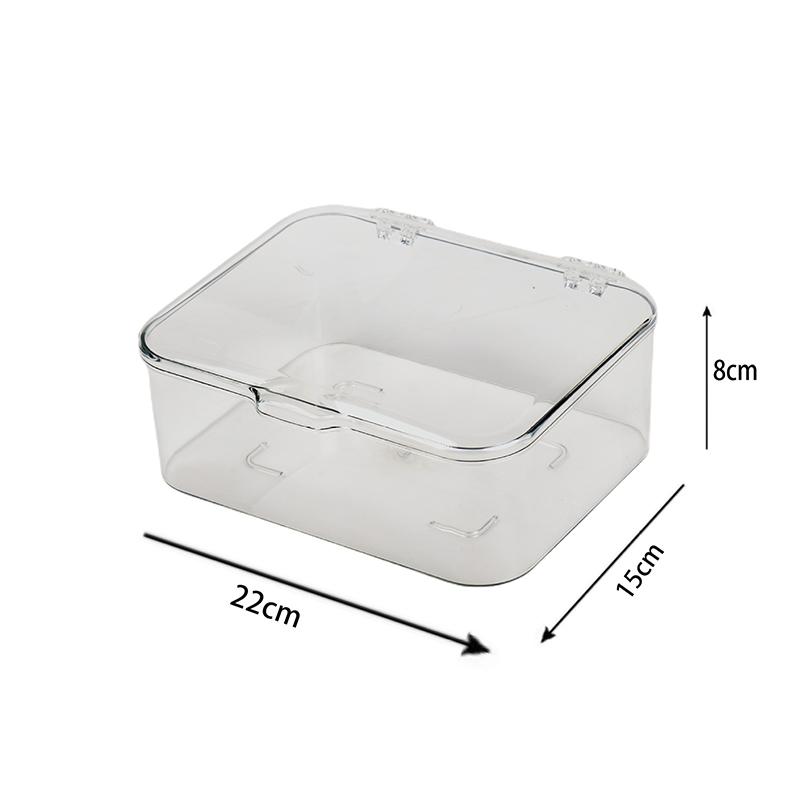 PET Material Desktop Storage Box Dust-Proof Cover Transparent Visible Large-Capacity Environmental Protection Organization Box