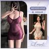 Internet celebrity sexy suspender onesie mesh perspective with steel ring gathering sexy underwear hip skirt women
