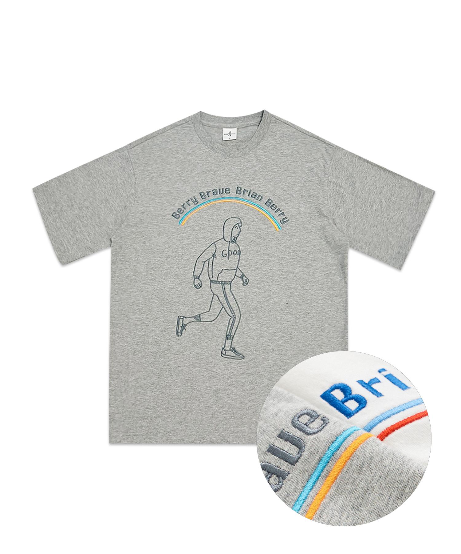 Brian Berry Signature Bold Half Tee_Stone Gray L