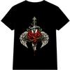 Dagger Rose T Shirt Angel Wings Gothic Tattoo Style Streetwear Graphic Tee