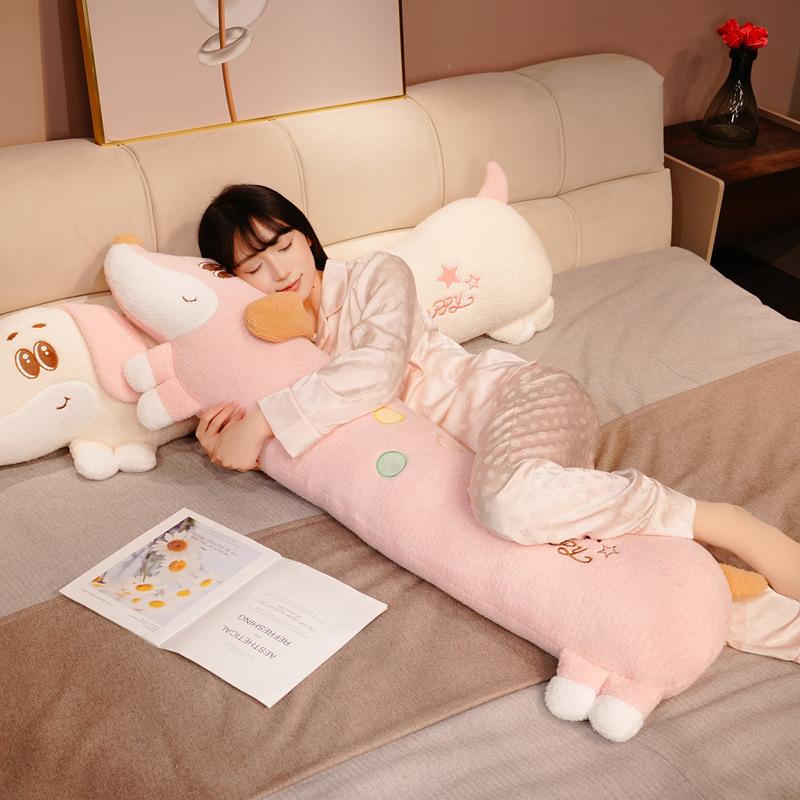 Cartoon Soft Dachshund Dog Long Throw Pillow Plush Toy Doll Lying Down Dog Doll Girl Soothing Rag Doll