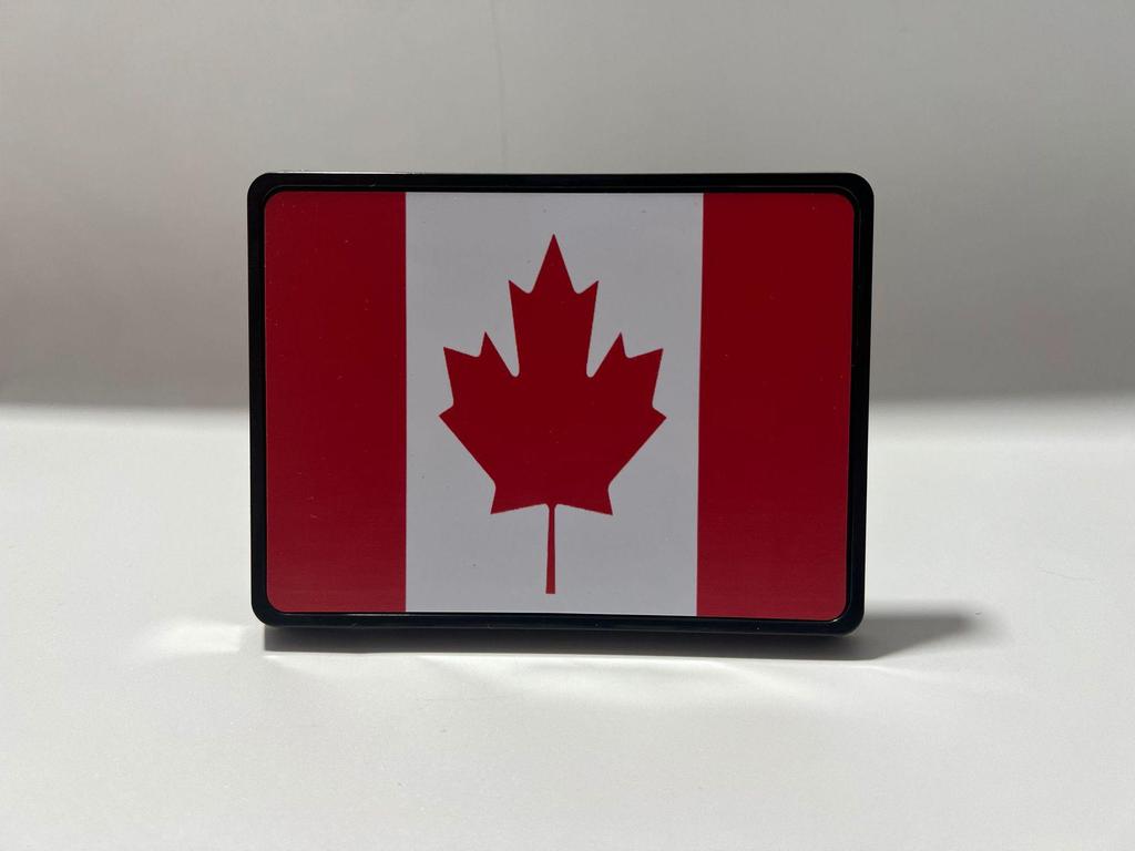 Canadian Maple Leaf Flag Trailer Hitch Cover - Plastic Square Plug