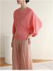 2026 Spring Miyake High-End Pleated Light Luxury Batwing Sleeve Slimming Top