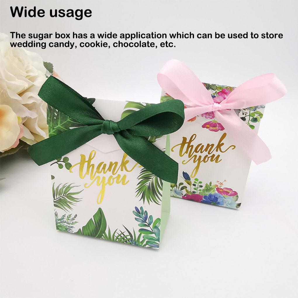 50 Pieces/Set Wedding Favors Candy Box with Ribbon Fashion Style Party Gift Boxes Pie Storage Birthday Ceremony