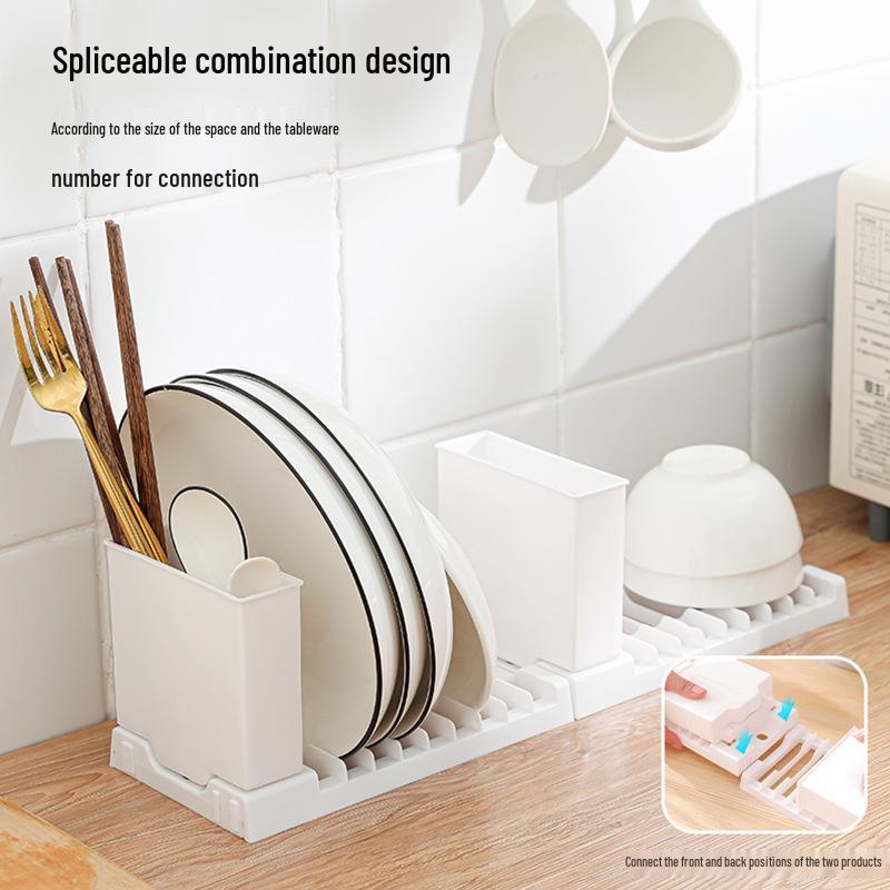 Foldable Kitchen Bowl & Chopstick Rack: Multifunctional Stovetop Pot Lid Organizer & Hanging Drainer.