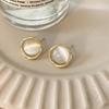 Korean Geometric Cat's Eye Square Stud Earrings for Women - Elegant French Retro Ear Cuffs for Non-Pierced Ears
