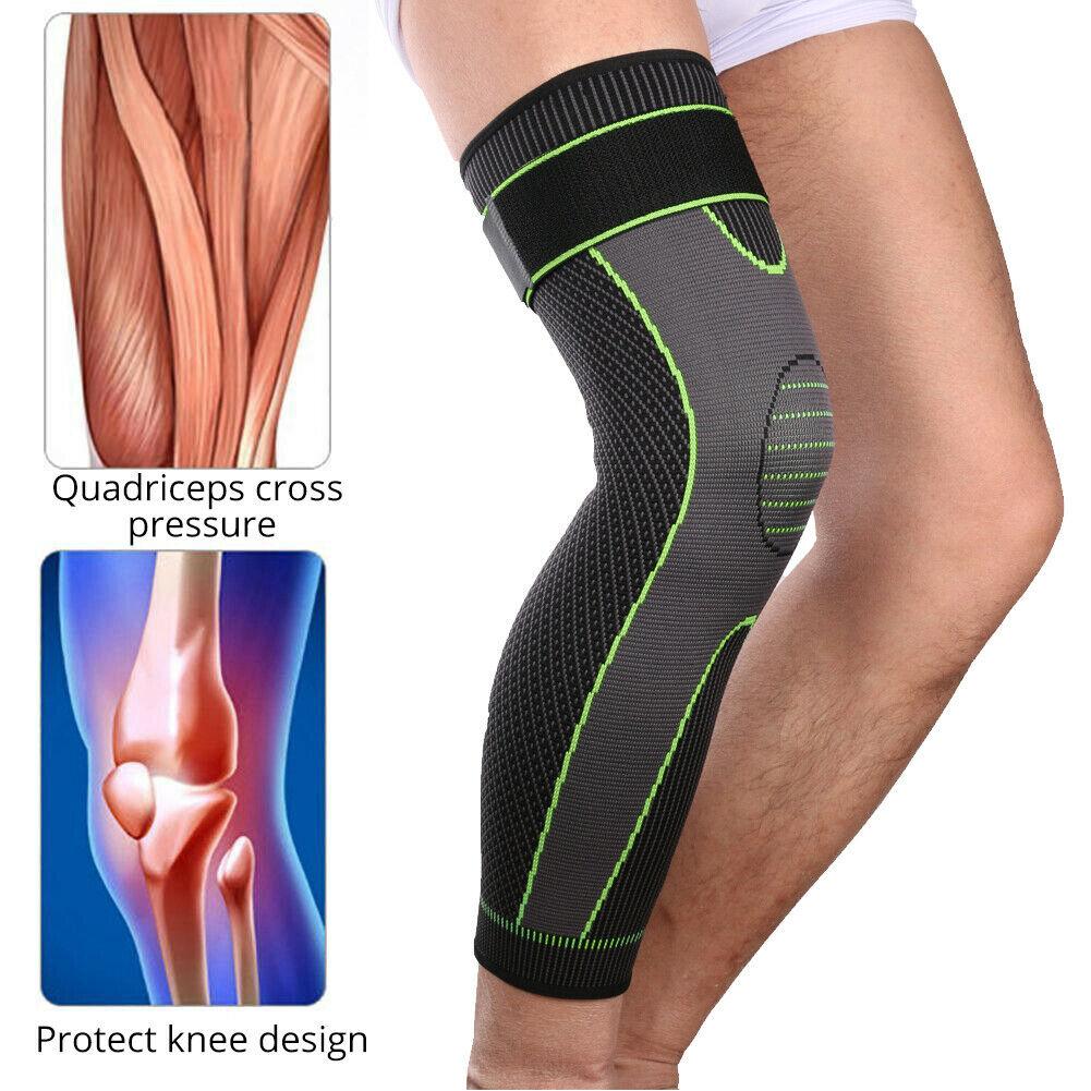 Elasticity Long Knee Protector Brace Leg Sleeve Neoprene Compression Support Non-Slip Sports Kneepads